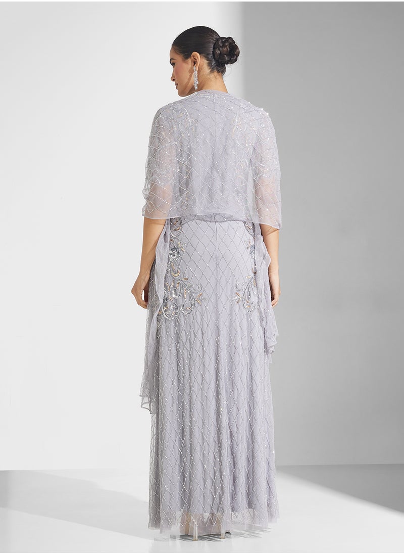 Frock and Frill - Mesh Detailed Maxi Dress - Image 1