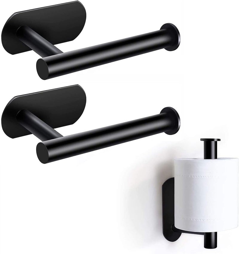 GoodTool Stainless Steel Toilet Paper Holder - Wall Mount Self Adhesive Bathroom Paper Towel Roll Holder (2Pcs) - Image 1