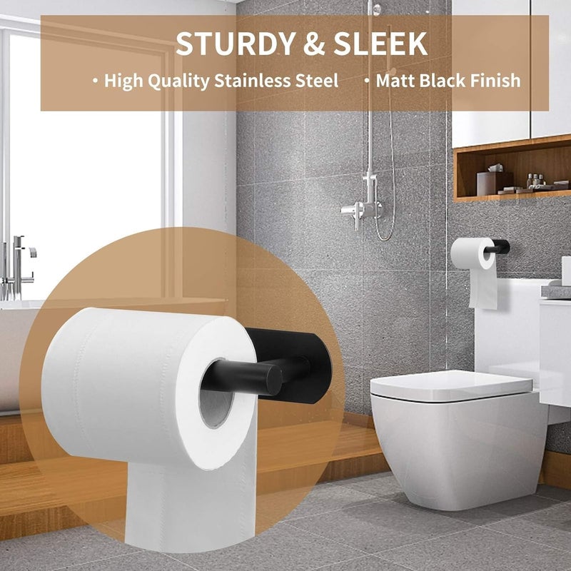 GoodTool Stainless Steel Toilet Paper Holder - Wall Mount Self Adhesive Bathroom Paper Towel Roll Holder (2Pcs) - Image 2