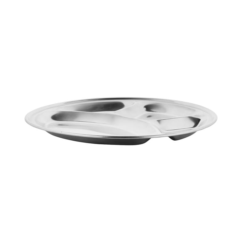 ROLIMOLI Stainless Steel Round Partition Plate 4 in1 Bhojan Thali/Dinner Plate (Size : 13inch | Pack of 1) - Image 4