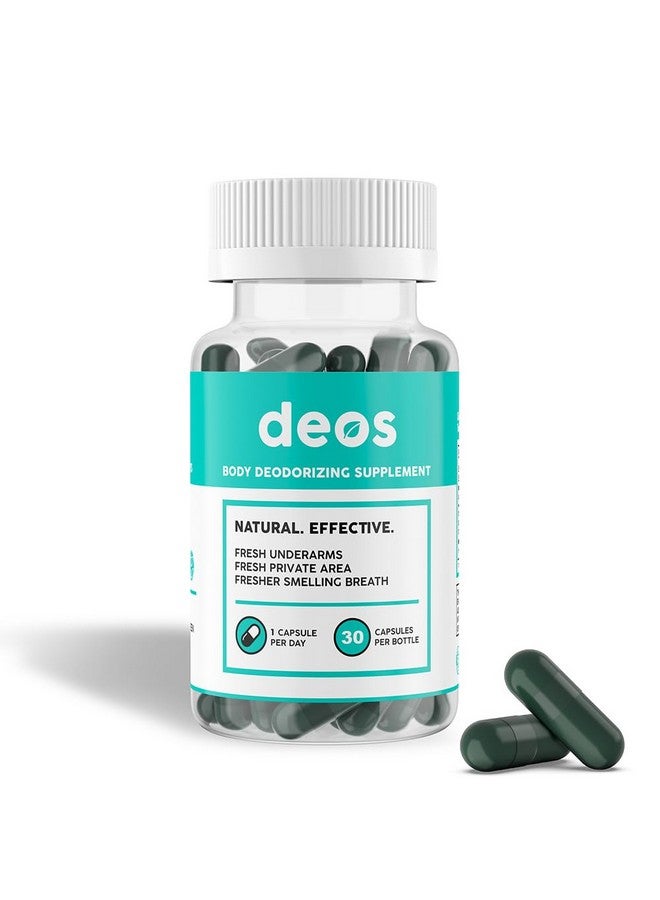 DEOS DEOS Internal Deodorant Supplement - Full Body Deodorizer for Gut Health, Skin Health, Detox & Digestion Support - Natural Odor Control Chlorophyll Pills for Head-to-Toe Freshness | 30 Capsules - Image 1