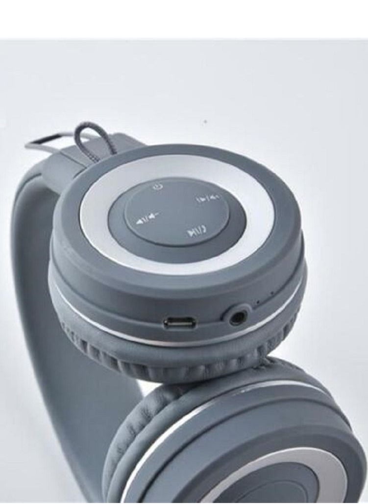 Generic - HZ-BT680 Wireless Bluetooth Headset - Microphone - FM Radio - Card Slots - Folding Compatible for Mobile and Computer/Gray - Image 1