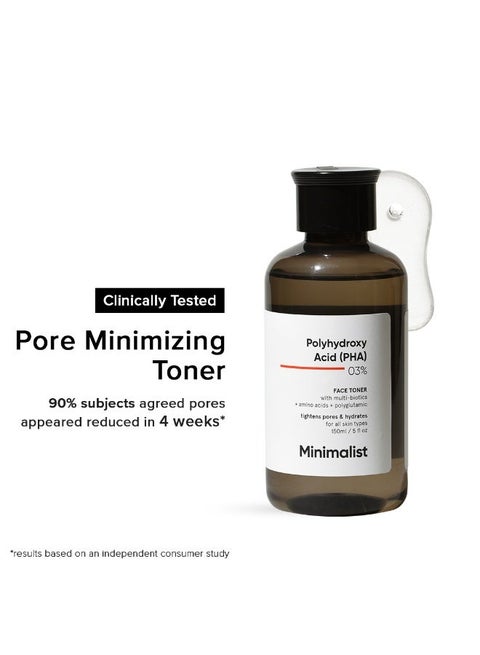 Pha 3% Alcohol Free Face Toner | Pore Tightening And Mild Exfoliation For Oily, Acne Prone, Sensitive And Normal Skin | Hydrating Face Toner For Glowing Skin
