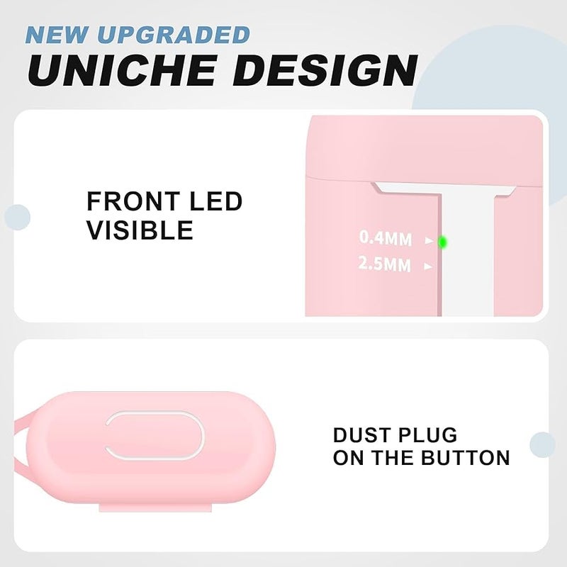 Woyinger for AirPods Case Cover, Come with Clean Pen，Soft Silicone Protective Cover with Buckle for Women Men Compatible with Apple AirPods 2nd 10st Generation Charging Case, Front LED Visible,Pink - Image 3