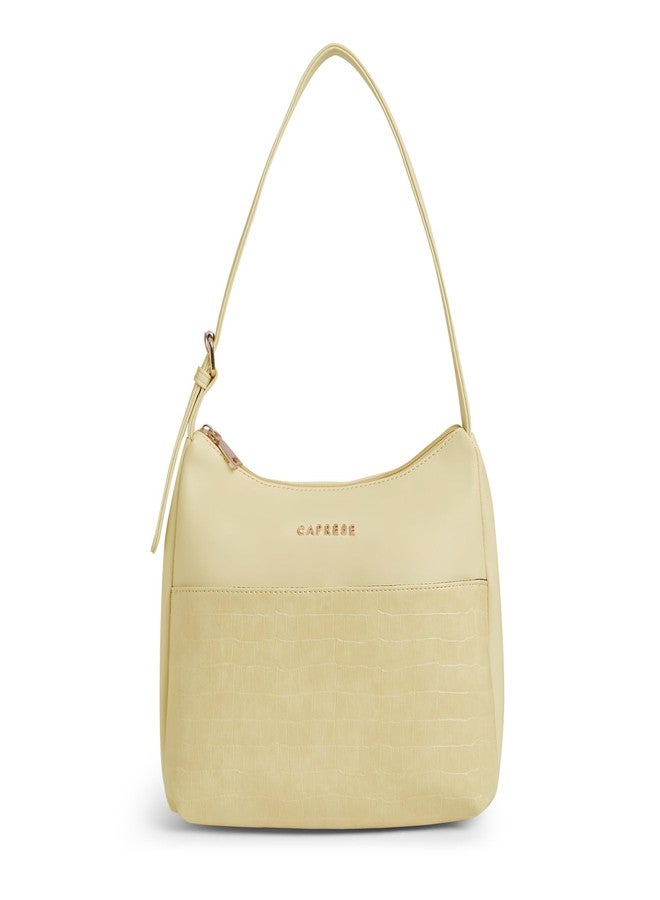 Caprese Minato Hobo Medium Bag for Women | Stylish, Versatile Handbag with Adjustable Strap for Everyday Use | Perfect for Casual Outings, Work, Travel and Special Events (Dark Beige) - Image 1