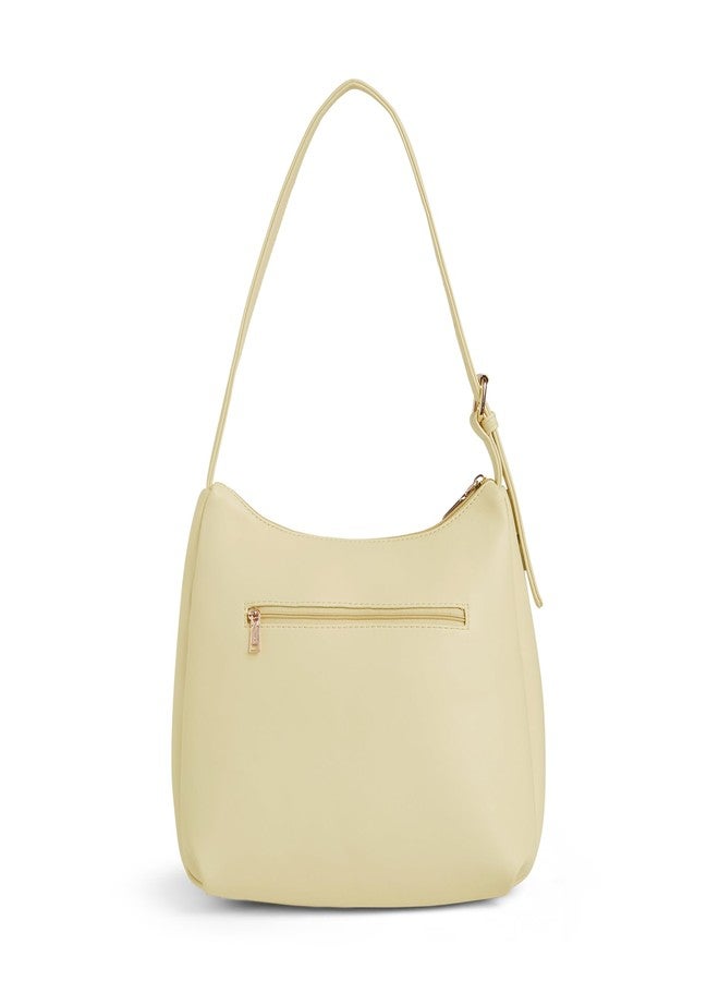 Caprese Minato Hobo Medium Bag for Women | Stylish, Versatile Handbag with Adjustable Strap for Everyday Use | Perfect for Casual Outings, Work, Travel and Special Events (Dark Beige) - Image 4