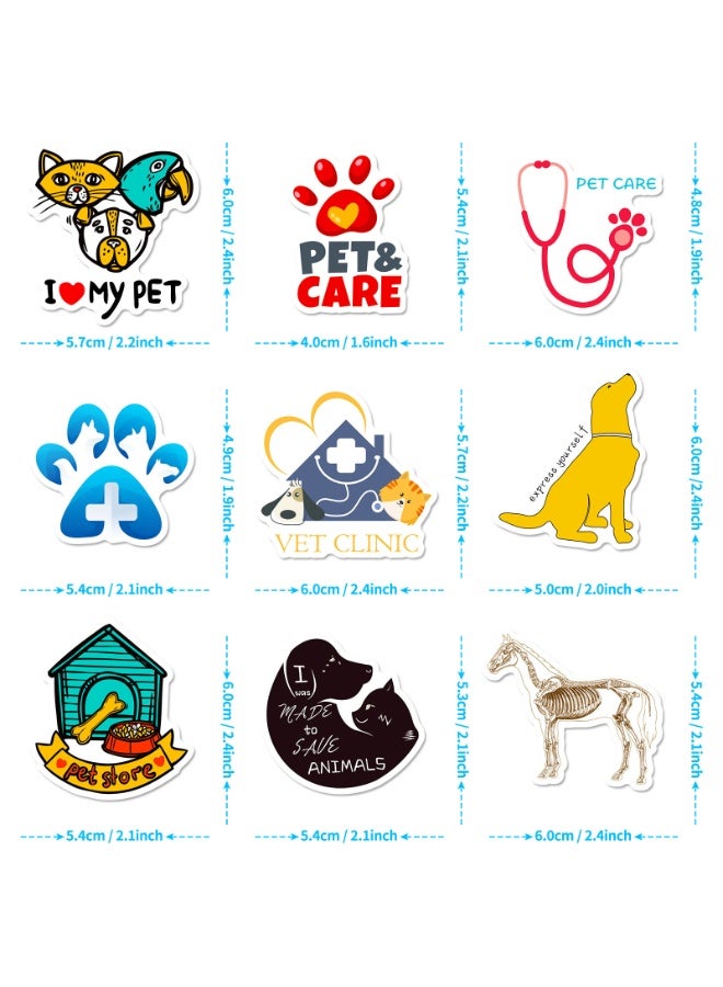 NIBEMINENT 50 Pcs Cartoon Veterinary Deco Kit Waterproof Stickers, High Definition Printing Bright Colors, Suitable for Laptop Skateboard Luggage Water Bottle Guitar DIY - Image 2