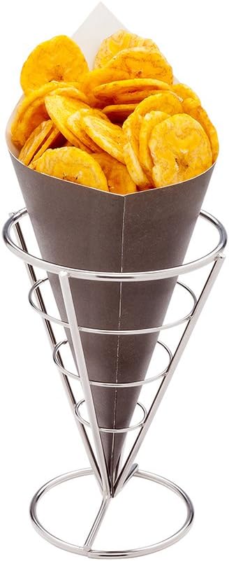 Restaurantware Conetek 10Inch EcoFriendly Black Finger Food Cones Perfect for Appetizers  FoodSafe Paper Cone  Disposable and Recyclable  100CT - Image 1