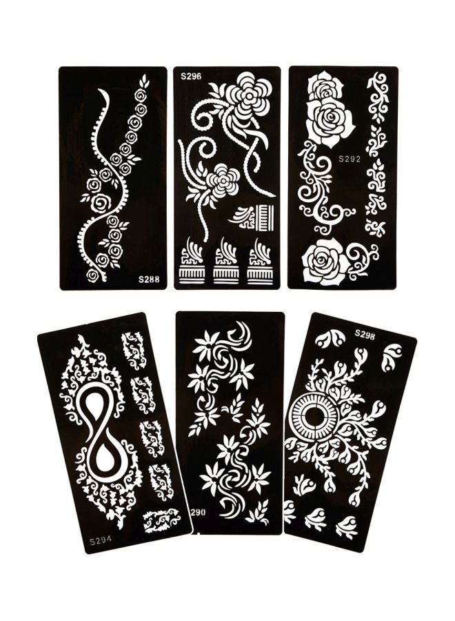 نيبمينينت طقم ستنسل تاتو مكون من 6 قطع أسود/ أبيض - Image 2