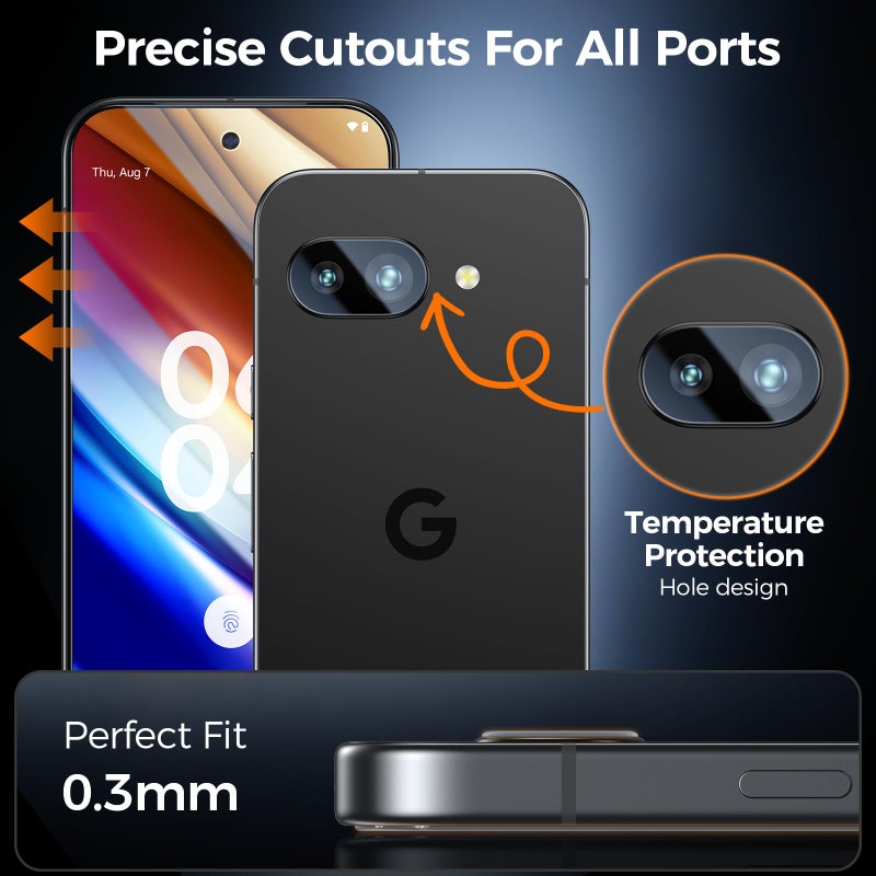 ال كي واقي شاشة LK لهاتف Google Pixel 10A من الزجاج المقسى + عدسة الكاميرا - Image 2