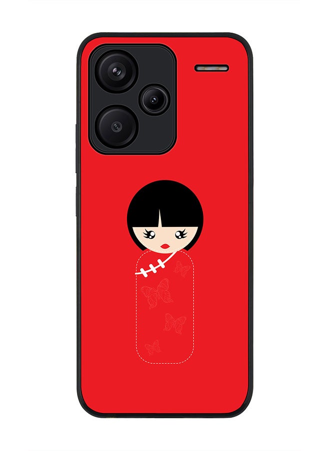 Stylizedd Rugged Black Edge Case for Xiaomi Redmi Note 13 Pro Plus, Slim fit Case Flexible Anti Drop TPU Gel Thin Cover -  Chinese Doll - Image 1