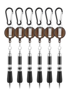 Y&D Carabiner Pens, 6 Pieces Keychain Retractable Badge Reel Ballpoint Pen, 3 in 1 Belt Clip Pen Set for Nurses, Teachers, Colleagues, Workers Easily Carry and Find  - Image 1