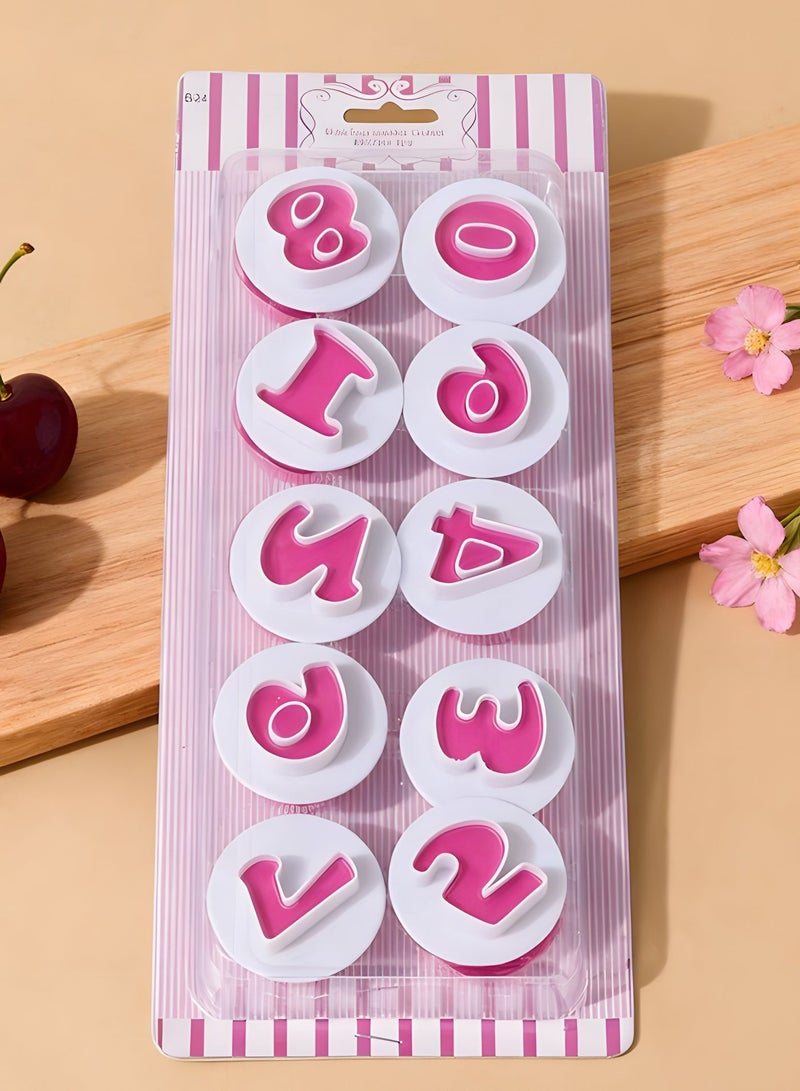 Warme 10PCS DIY Number Spring Cookie Cutters Set – cake and biscuit mold set Polymer Clay Cutters for Kids Set for Biscuit Cutter Food-Safe Baking Molds for Saudi Festive Treats Eid Mubarak (Ramadan/Eid) - Image 1