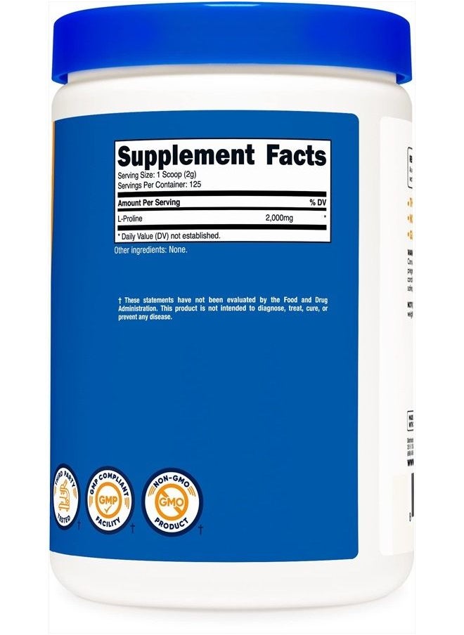 Nutricost - L-Proline Powder 250 Grams - 2,000mg Per Serving, Non-GMO - Image 1