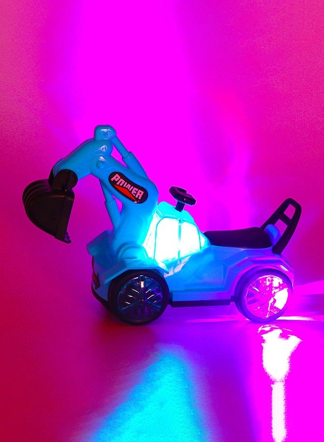 GROIC Engineering Vehicle, Electric Excavator Toy with Music and Light, Universal Wheels, DIY Assembly Excavator, Toys Cars Gifts for Kids, Boys & Girls Birthday - Image 2