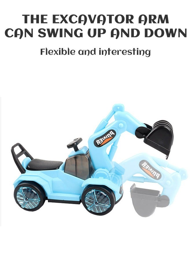 GROIC Engineering Vehicle, Electric Excavator Toy with Music and Light, Universal Wheels, DIY Assembly Excavator, Toys Cars Gifts for Kids, Boys & Girls Birthday - Image 3