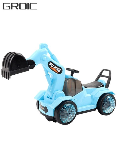 Engineering Vehicle, Electric Excavator Toy with Music and Light, Universal Wheels, DIY Assembly Excavator, Toys Cars Gifts for Kids, Boys & Girls Birthday