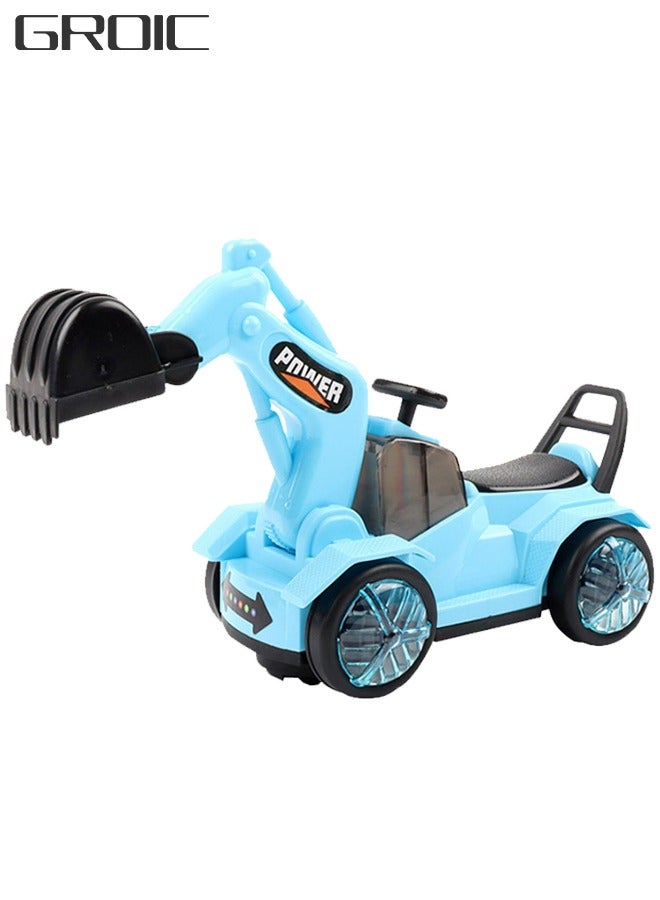 GROIC Engineering Vehicle, Electric Excavator Toy with Music and Light, Universal Wheels, DIY Assembly Excavator, Toys Cars Gifts for Kids, Boys & Girls Birthday - Image 1
