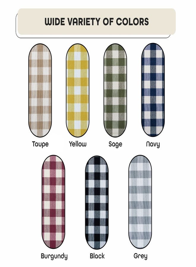 ACHIM Buffalo Check Tieup Window Curtain - 42 Inch Width, 63 Inch Length - Yellow & White Plaid - Light Filtering Farmhouse Country Drapes for Bedroom Living & Dining Room Home Decor - Image 5