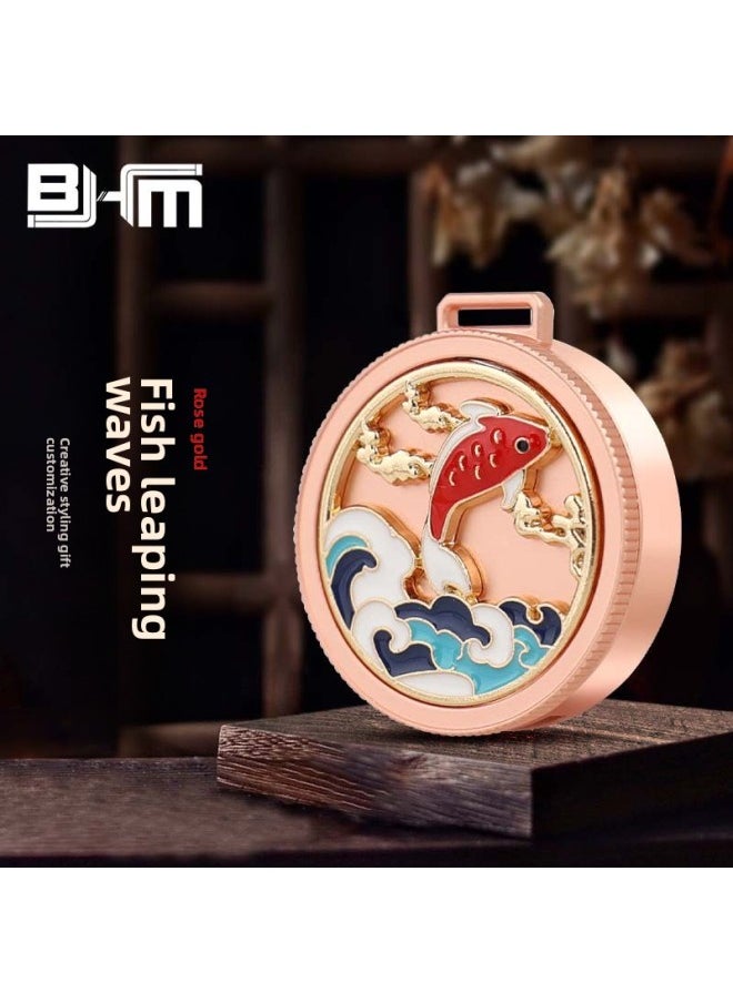 Generic Guofeng U Disk Pattern Customization 32g National Tide Relief Travel Forum Cultural Creation Annual Meeting Commemorative Gift Metal USB Disk-Color:Yuyue Bo Tao-rose Gold + Opp Bag-Capacity:32GB  - Image 1