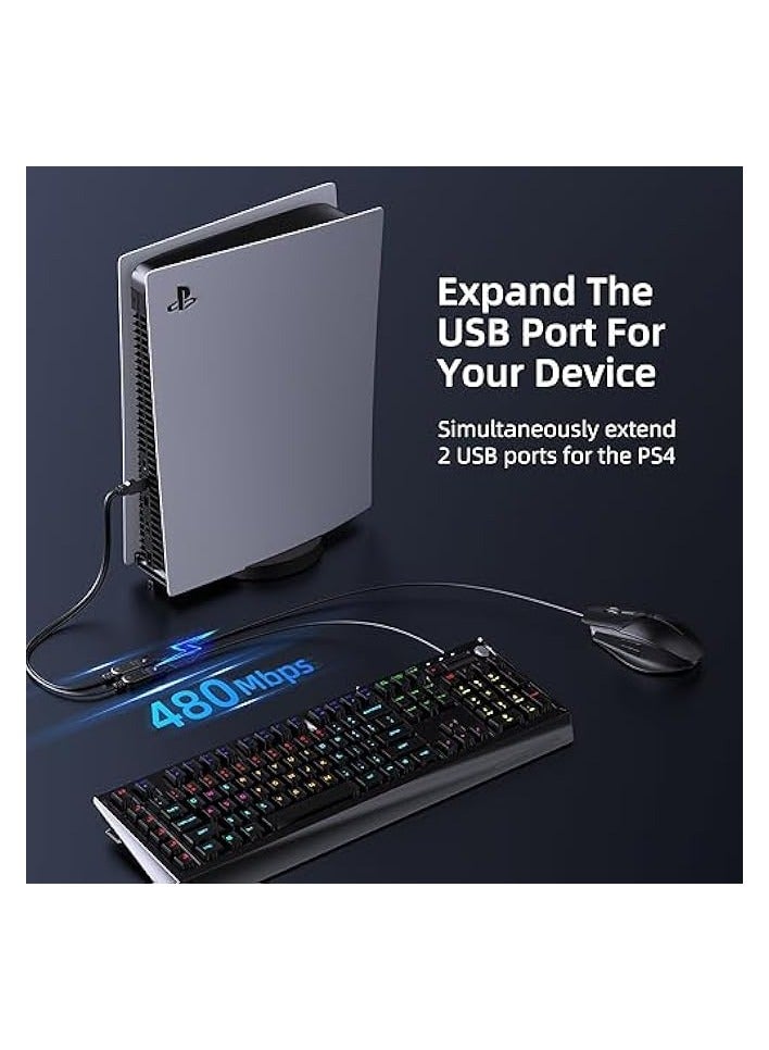 ANDTOBO USB 2.0 A Male to 2 Dual USB Female Jack Y Splitter Hub Power Cord Extension Adapter Cable - Image 3