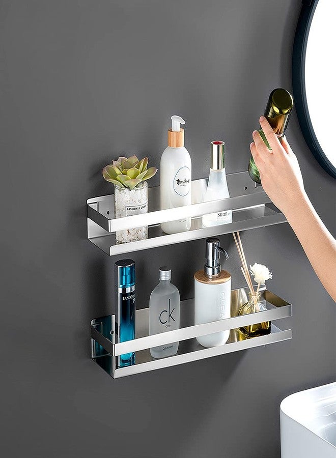 CONRUSER Wall Mounted Spice Rack, Stainless Steel Kitchen Organizer Shelves Hanging Storage Shelf Brushed Steel Seasoning Rack (50CM) - Image 3