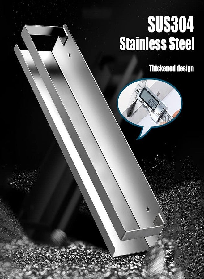 CONRUSER Wall Mounted Spice Rack, Stainless Steel Kitchen Organizer Shelves Hanging Storage Shelf Brushed Steel Seasoning Rack (50CM) - Image 4