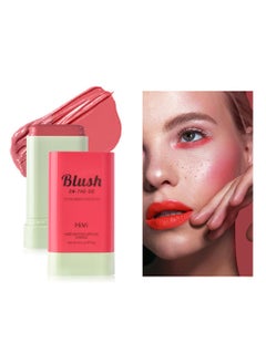 LAMUSELAND LAMUSELAND Cream Blush Stick Multi Use Waterproof Natural Face Blush Moisturize Longlasting Pigmented  Blendable Matte Makeup Blush Stick for Cheeks Eyes Lips peach pink 