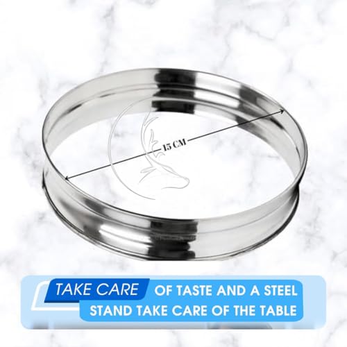 THE COOK HOUSE - Stainless Steel Round Table Ring, Hot Pot Stand, Hot Pan/Heat Resistance Utensil Vessel Holder for Dining/Matka Table, Cooker Steamer Stand, Kitchen Rack - Set of 3 - Image 4