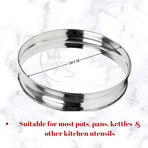 THE COOK HOUSE - Stainless Steel Round Table Ring, Hot Pot Stand, Hot Pan/Heat Resistance Utensil Vessel Holder for Dining/Matka Table, Cooker Steamer Stand, Kitchen Rack - Set of 3 - Image 2