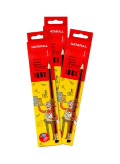 NATARAJ 3-Pack Ruby HB Graphite Pencils With Sharpener And Eraser  - Image 1