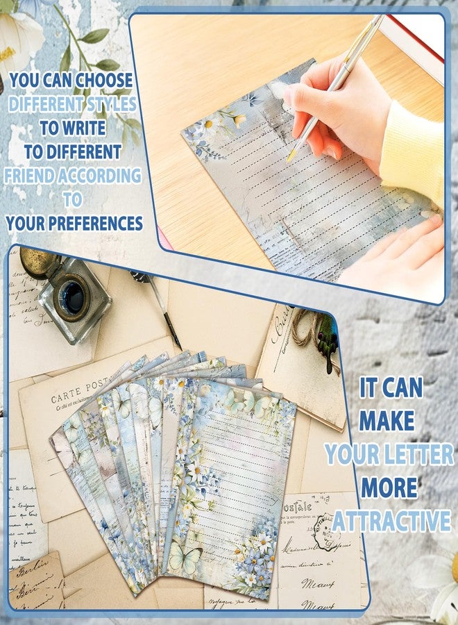 تاوباري مجموعة أوراق قرطاسية من تاوباري مكونة من 160 قطعة، 50 ورقة قرطاسية مزدوجة الجوانب مع 50 ظرفًا متطابقًا و60 ملصقًا دائريًا منقطًا، 10 تصميمات (Serenity Junk، 8.25 × 5.5 بوصة) - Image 5