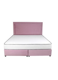 Bed and Mattress Zone Velvetine Upholstered Bed 190 X 90 Single Size Pink Color  - Image 1