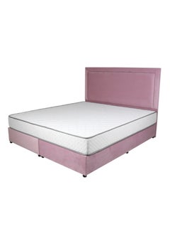 Bed and Mattress Zone Velvetine Upholstered Bed 190 X 90 Single Size Pink Color  - Image 2