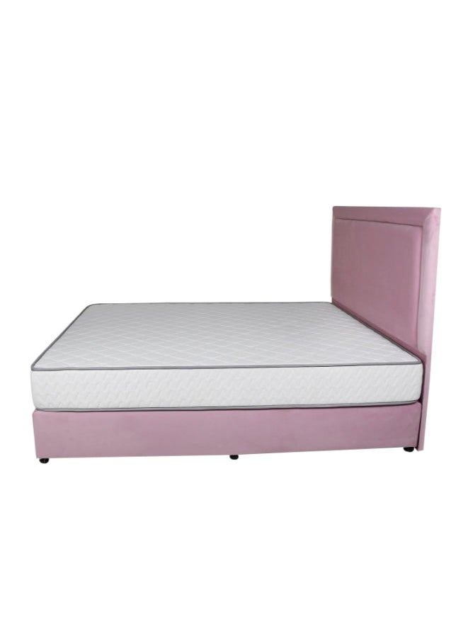 Bed and Mattress Zone Velvetine Upholstered Bed 190 X 90 Single Size Pink Color  - Image 3