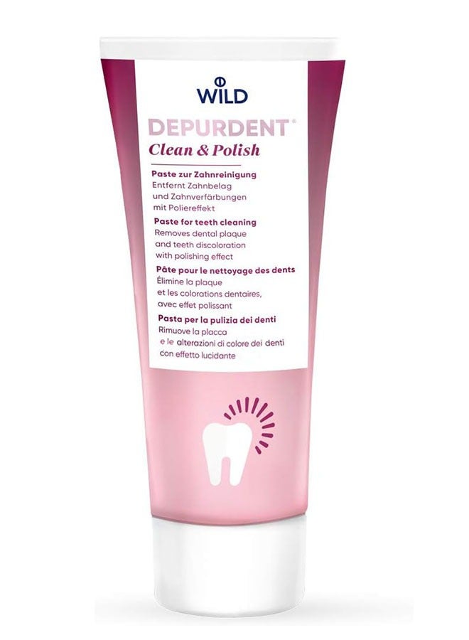 DEPURDENT Clean and Polish Toothpaste for Teeth Cleaning, Removes Dental Plaque and Teeth Discoloration with Polishing Effect - Image 1