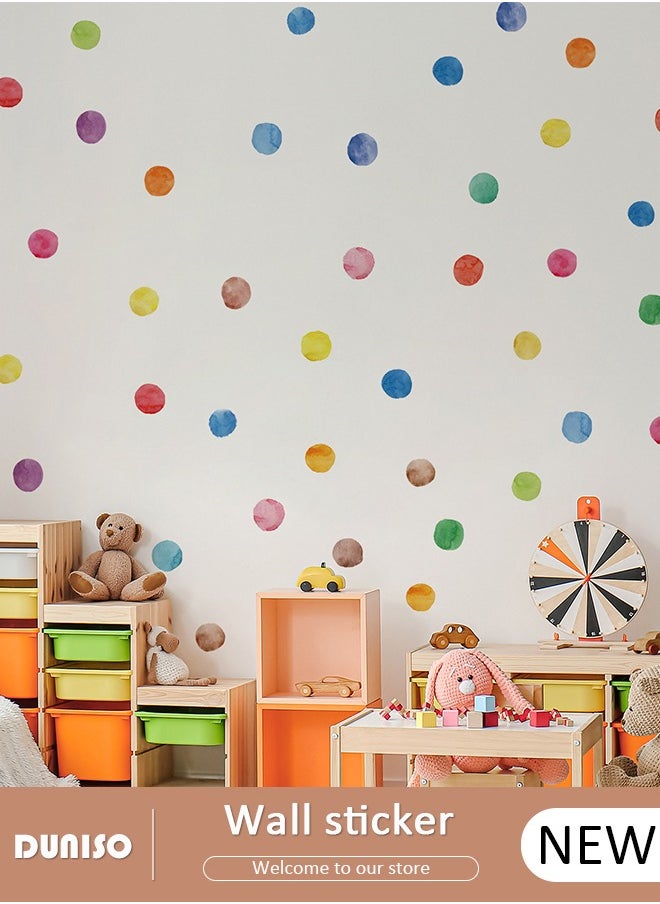 DUNISO Polka Dot Wall Decal for Kids, PVC Waterproof Decals, Wall Stickers for Kids Room, DIY Art Decal for Children Baby Kids Boy Girl Bedroom Decoration  - Image 1