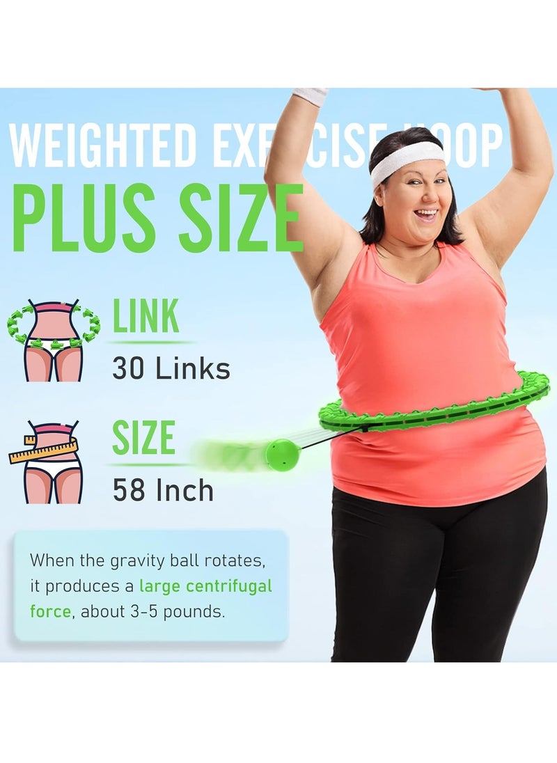 Gonice Smart Weighted Hula Circle Hoop for Adults Weight Loss, Infinity Fitness Hoop, Fit Hoop 4lb Plus Size 60 inch Waist, 32 Detachable Links, Suitable for Women and Beginners  - Image 2