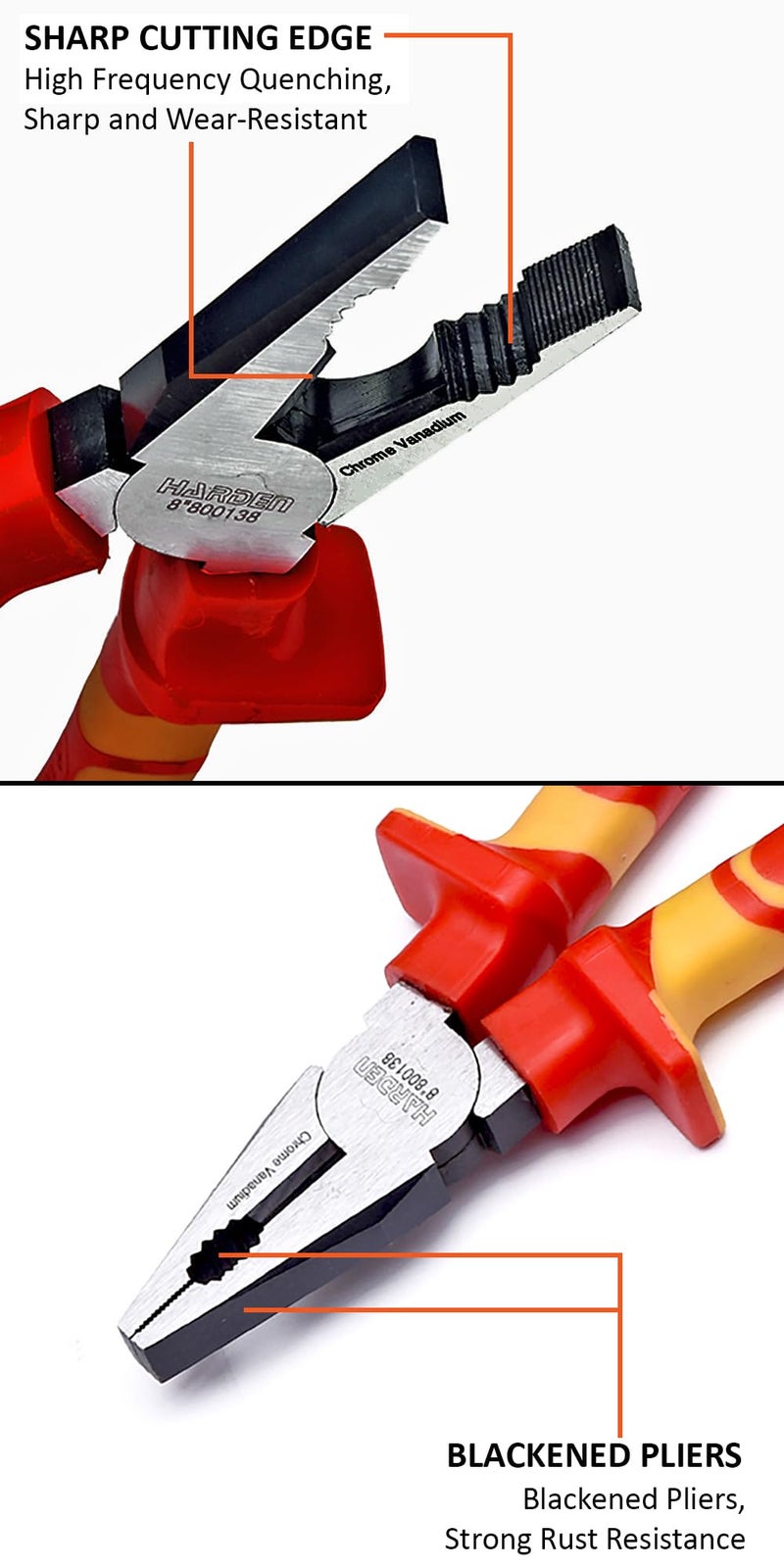 HARDEN 8" Insulated Combination VDE Plier can Withstand 1000V - 800138 - Image 3