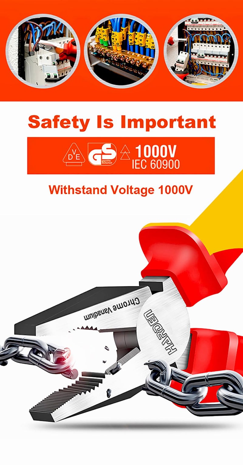 HARDEN 8" Insulated Combination VDE Plier can Withstand 1000V - 800138 - Image 5