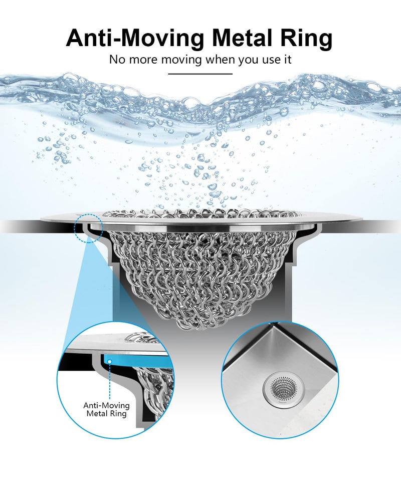 WOKDADA Revolutionary Kitchen Sink Drain Strainer, Patented Reversible Kitchen Sink Strainer, 304 Stainless Steel Sink Strainer Basket, Anti-Clogging & Handmade, Fit US Standard 3-1/2'' Sink Hole - Image 5