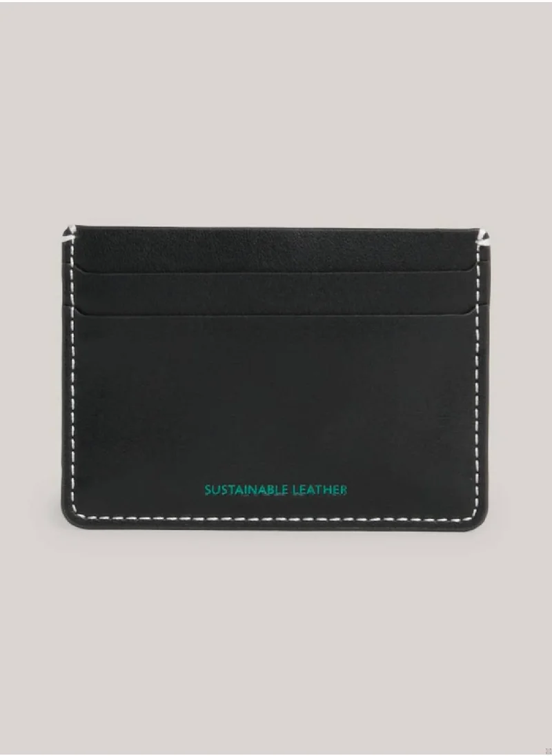 TOMMY JEANS Men's Heritage Leather Credit Card Holder -  Recycled leather mix, Black