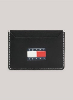 TOMMY JEANS Men's Heritage Leather Credit Card Holder -  Recycled leather mix, Black  - Image 2