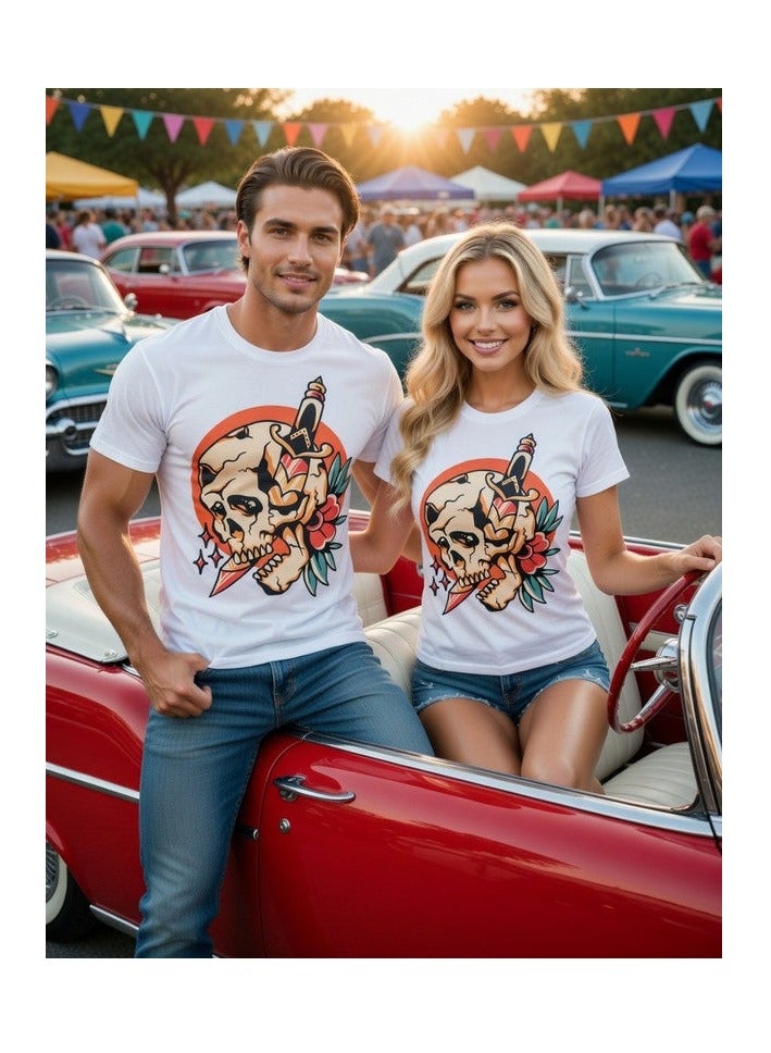 Dirty Lizard White printed t-shirt with Street wear image 100% cotton 51 - Image 1