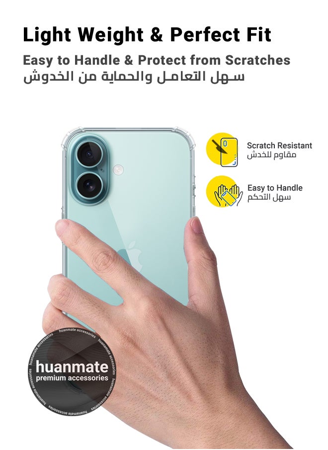 huanmate - 2 in 1 Apple iPhone 16 Protection Pack - Ultra Clear Shockproof Case & Edge-to-Edge Screen Protector, 360 Degree Protection, Back Cover & Screen Protector for Apple iPhone 16 - Image 1