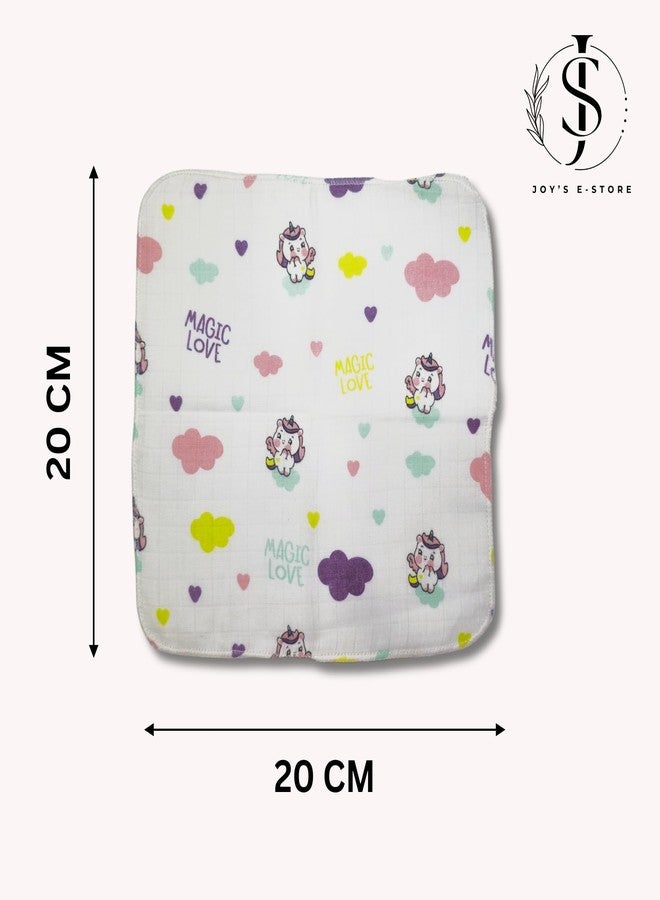JOY'S E-STORE Muslin Cotton Baby Washcloths for Newborns – Ultra Soft, Absorbent, Reusable Face Towels | 20x20 cm | Pack of 12 | Soft Hankies for Babies - Image 5