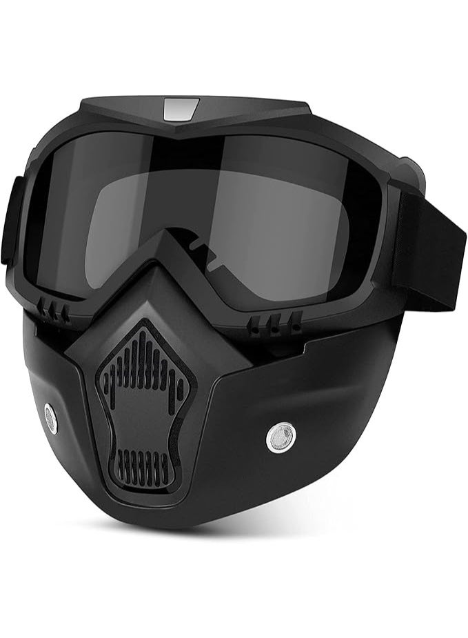 Windproof Adjustable Detachable TPU Goggle Mask – UV Protective Anti-Scratch Open-Face Shield for Cycling, Motorbike & Outdoor Sports - Image 1