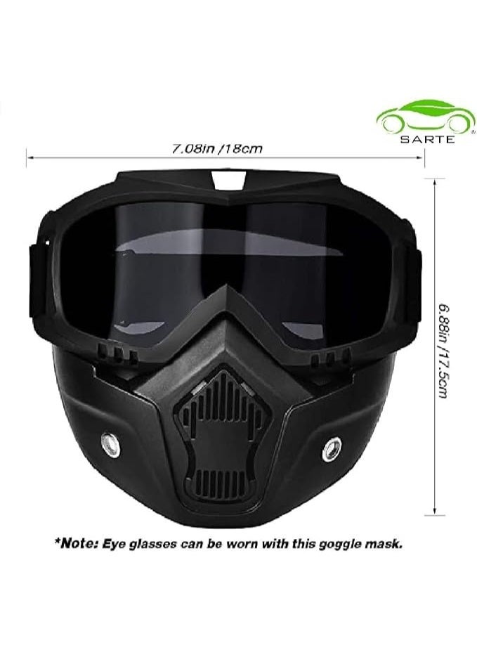 Windproof Adjustable Detachable TPU Goggle Mask – UV Protective Anti-Scratch Open-Face Shield for Cycling, Motorbike & Outdoor Sports - Image 5