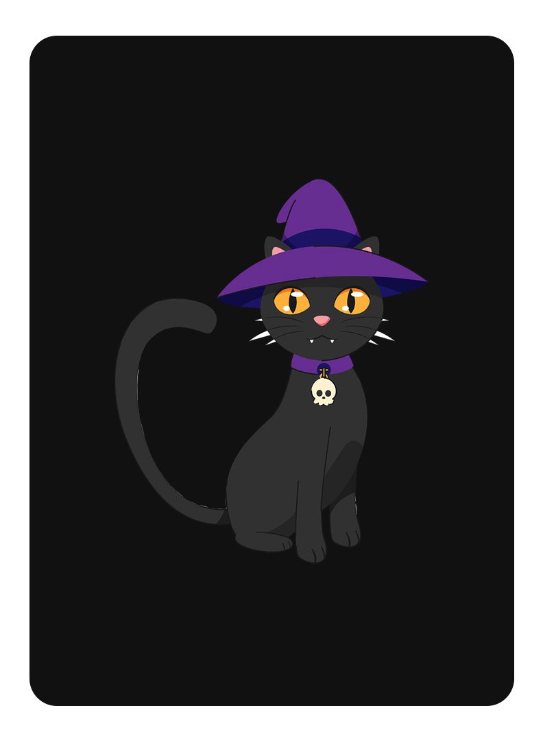 Theodor Protective Flip Case For Samsung Galaxy Tab S9 Plus With Trifold Stand Auto Wake Sleep Shockproof Cover Cat wearing hat halloween  - Image 1