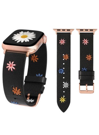 Daisy Leather Band Compatible with Apple Watch Band Women 41/40/38/42mm, Original Stylish Boho Soft Leather Strap with Cute Floral Stitching for iWatch Series 10/9/8/SE/7/6/5/4/3/2/1 - pzsku/ZD27FA905C1702AABF39CZ/45/1743403520/3a0abe65-2a85-43ca-b39b-9cbb25afae5e